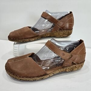 JOSEF SEIBEL Brown Leather Womens Rosalie Shoes Ankle Strap EU Size 41